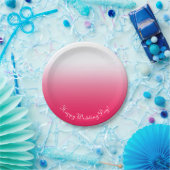 Helle Sommer Rot und Weiß Gradienten Ober Pappteller (Party)