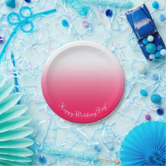 Helle Sommer Rot und Weiß Gradienten Ober Pappteller (Party)