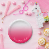 Helle Sommer Rot und Weiß Gradienten Ober Pappteller (Party)