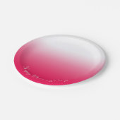 Helle Sommer Rot und Weiß Gradienten Ober Pappteller (Schrägansicht)