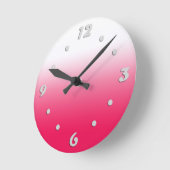 Helle Sommer Rot und Weiß Gradienten Ober Runde Wanduhr (Winkel)