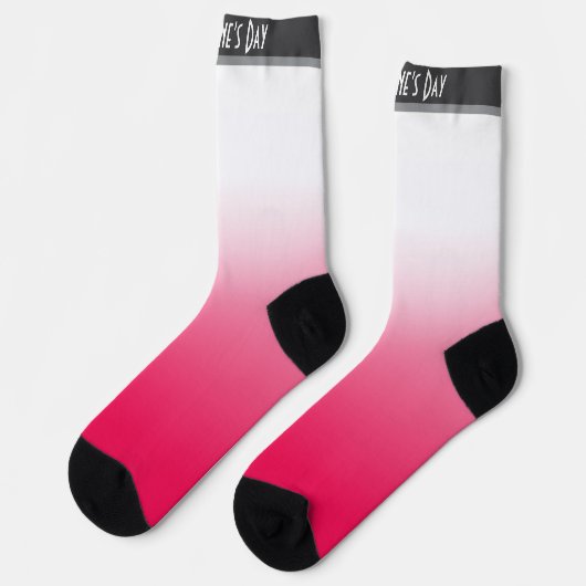 Helle Sommer Rot und Weiß Gradienten Ober Socken (Linkes Detail)