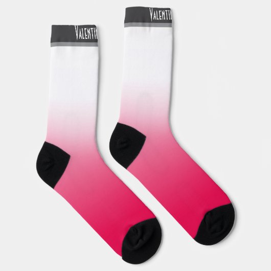 Helle Sommer Rot und Weiß Gradienten Ober Socken (Rechts)