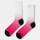 Helle Sommer Rot und Weiß Gradienten Ober Socken (Linkes Detail)