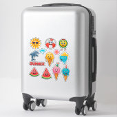 Helle Sommer-Sticker-Set Aufkleber (Koffer)