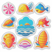 Helle Sommer-Sticker-Set Aufkleber (Vorderseite)