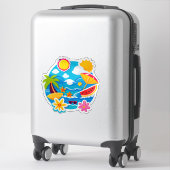 Helle Sommer-Sticker-Set Aufkleber (Koffer)