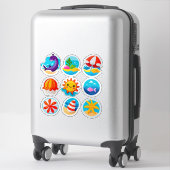 Helle Sommer-Sticker-Set Aufkleber (Koffer)