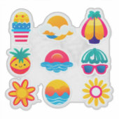 Helle Sommer-Sticker-Set Aufkleber (Vorderseite)