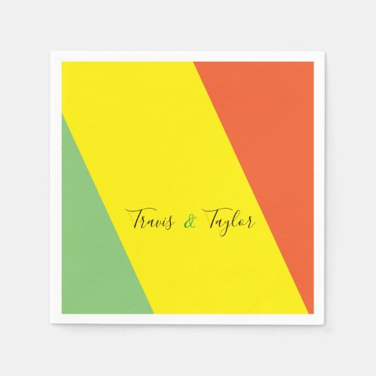 Helle Sommerfarben Hochzeit Serviette (Vorderseite)