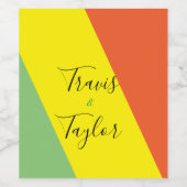 Helle Sommerfarben Hochzeit Weinetikett (Einzelnes Label)