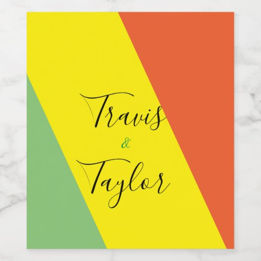 Helle Sommerfarben Hochzeit Weinetikett (Einzelnes Label)