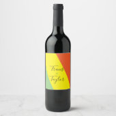 Helle Sommerfarben Hochzeit Weinetikett (Vorderseite)