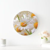 Helle Sommergänseblümchen Blumen Große Wanduhr (Zuhause)