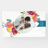 Helle Sommerhitze mit türkisfarbenem Blumendach Banner (Horizontal)