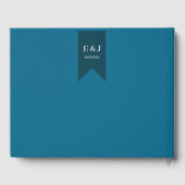 Helle Sommerhitze mit türkisfarbenem Blumendach Gästebuch (Rückseite)