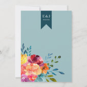 Helle Sommerhitze mit türkisfarbenem Blütenblatt H Einladung (Rückseite)