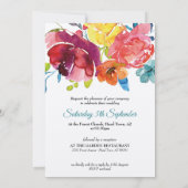 Helle Sommerhitze mit türkisfarbenem Blütenblatt H Einladung (Rückseite)