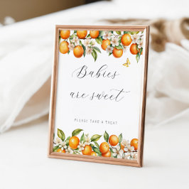 Helle Sommerorangen Babydusche Babys sind süß Poster