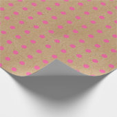 Helle Sommerrosa Punkte auf rustikalen Imitaten Br Geschenkpapier (Ecke)