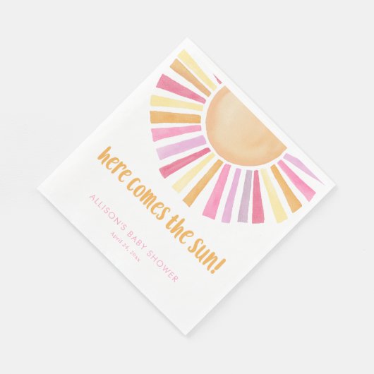 Helle Sonne hier kommt die Sonnendusche Serviette (Ecke)