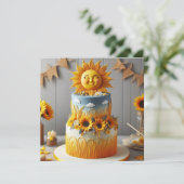 HELLE SONNE- UND SONNENBLUMENTE DEKORIERT BIRTHDAF KARTE (Stehend Vorderseite)