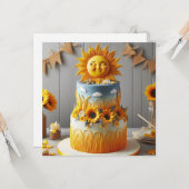 HELLE SONNE- UND SONNENBLUMENTE DEKORIERT BIRTHDAF KARTE (Vorderseite/Rückseite Beispiel)