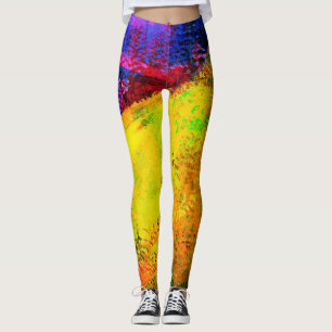 Helle Sonnenaufgang Abstrakte Malerei - Leggings