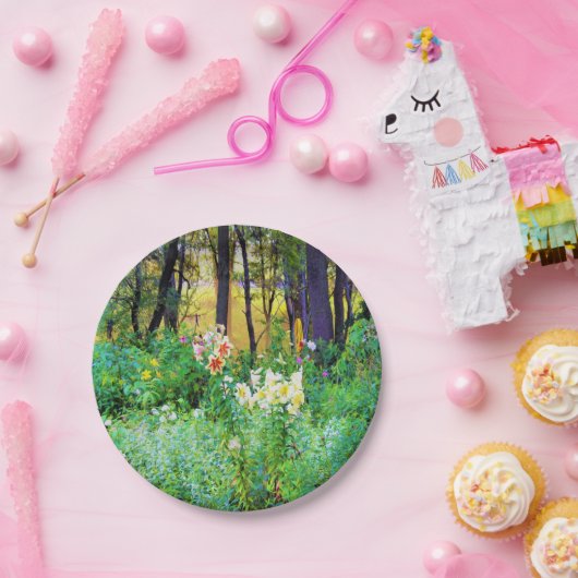 Helle Sonnenaufgänge mit Tree Lilis in meinem Rubi Pappteller (Party)