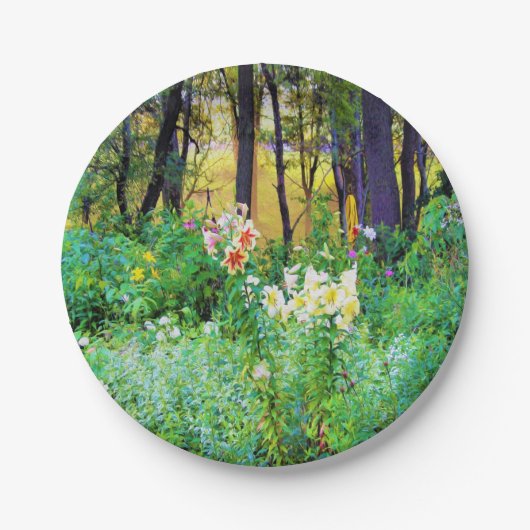 Helle Sonnenaufgänge mit Tree Lilis in meinem Rubi Pappteller (Vorderseite)