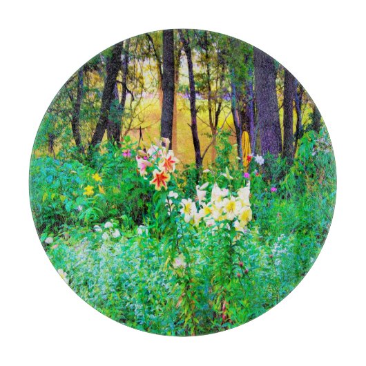 Helle Sonnenaufgänge mit Tree Lilis in meinem Rubi Schneidebrett (Vorderseite)