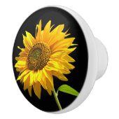Helle Sonnenblume auf schwarzem Hintergrund Keramikknauf (Rechts)