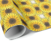 Helle Sonnenblume Blumenmuster Gelb Geschenkpapier (Rolleneckpunkt)