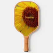 Helle Sonnenblume Botanische Blüte Personalisiert Pickleball Schläger (Rückseite)