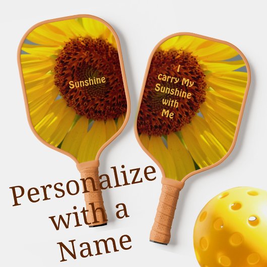 Helle Sonnenblume Botanische Blüte Personalisiert Pickleball Schläger