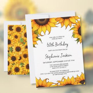 Helle Sonnenblume Geburtstagsparty Einladungskarte Einladung
