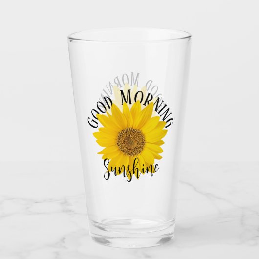 Helle Sonnenblume Guten Morgen Sonnenschein Glas (Vorderseite)