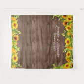 Helle Sonnenblume Hochzeitsstand Foto Hintergrund Wandteppich (Vorderseite (Horizontal))