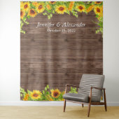 Helle Sonnenblume Hochzeitsstand Foto Hintergrund Wandteppich (Beispiel)