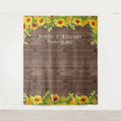 Helle Sonnenblume Hochzeitsstand Foto Hintergrund Wandteppich (Vorderseite)