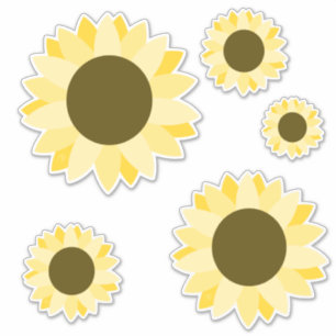 Helle Sonnenblume Klare Hintergrundkleber Aufkleber