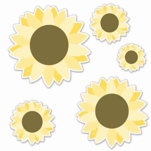 Helle Sonnenblume Klare Hintergrundkleber Aufkleber (Vorderseite)