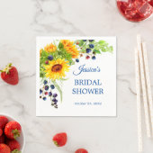 Helle Sonnenblume Rustikales Brautparty Papier Serviette (Beispiel)