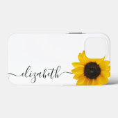 Helle Sonnenblume Script Stem Name iPhone Case (Rückseite (Horizontal))