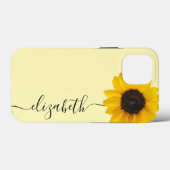 Helle Sonnenblume Script Stem Name iPhone Case (Rückseite (Horizontal))