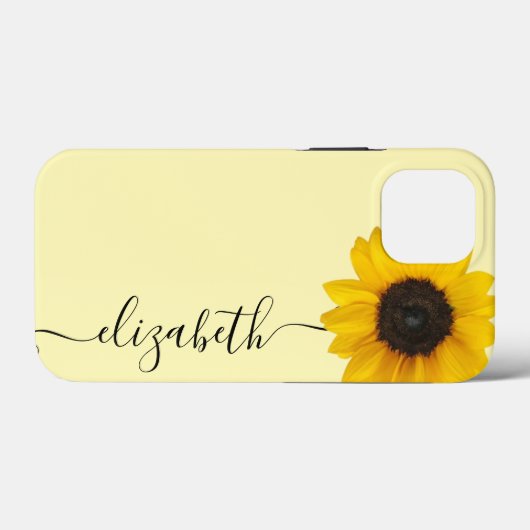 Helle Sonnenblume Script Stem Name iPhone Case (Rückseite (Horizontal))