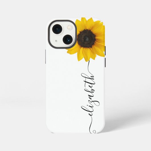 Helle Sonnenblume Script Stem Name iPhone Case Hülle (Rückseite)