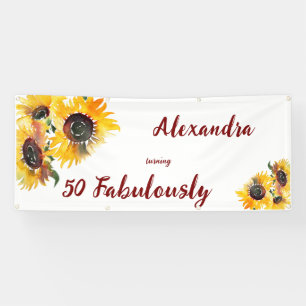 Helle Sonnenblume Wasserfarbe Fabulous 50 Banner