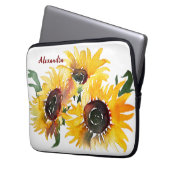 Helle Sonnenblume Wasserfarbe Fabulous 50 benannt Laptopschutzhülle (Vorderseite Links)