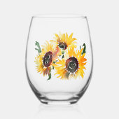 Helle Sonnenblume Wasserfarbe Fabulous 50 Weinglas Ohne Stiel (Vorderseite)